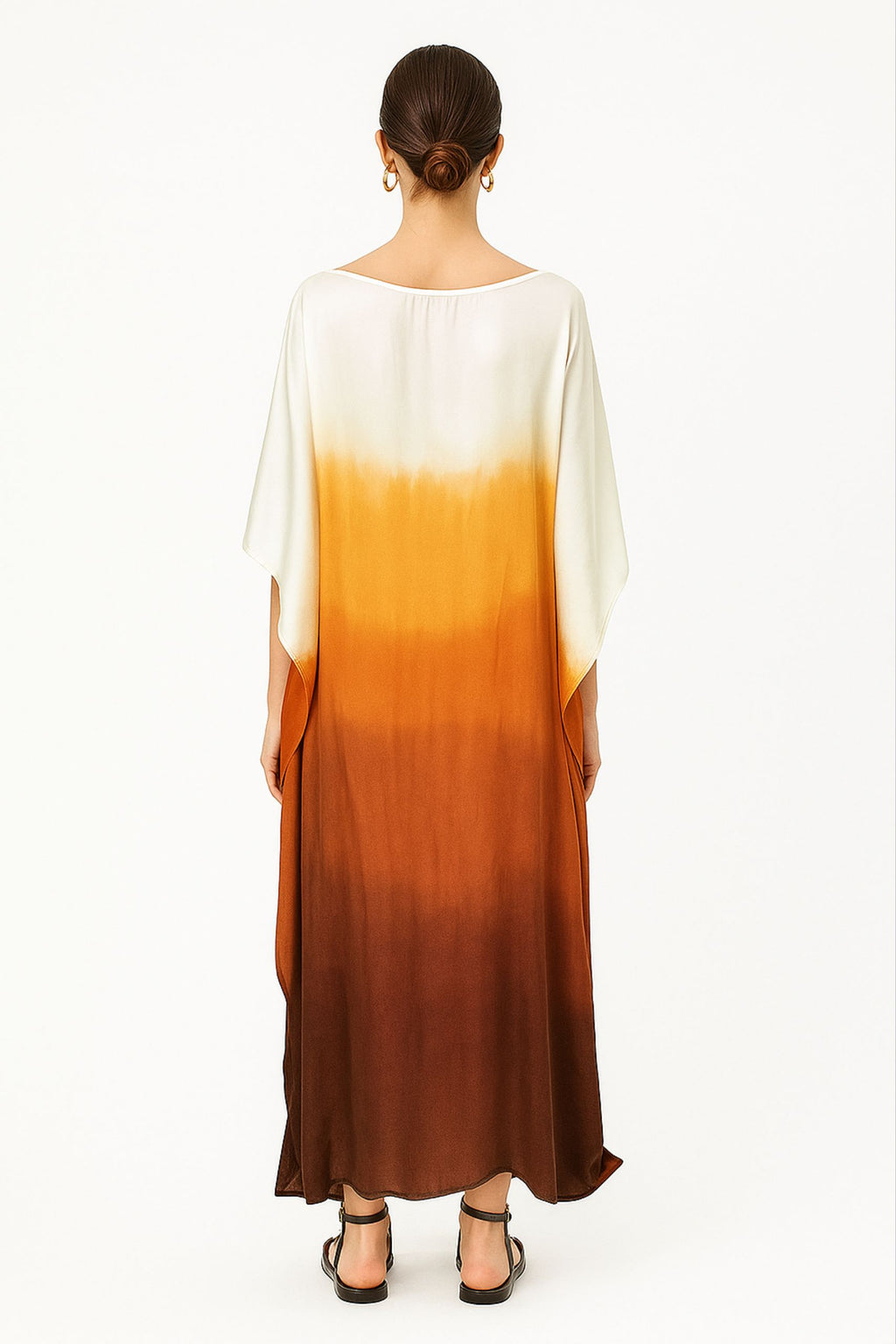 ORANGE & WHITE OMBRE KAFTAN
